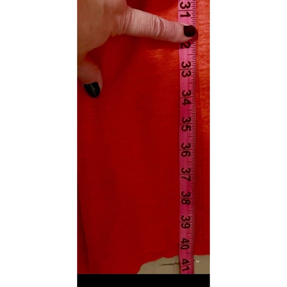 EILEEN FISHER Dress 1X Orange Hemp Organic Cotton Jersey V-Neck Short Sleeve - Picture 7 of 11